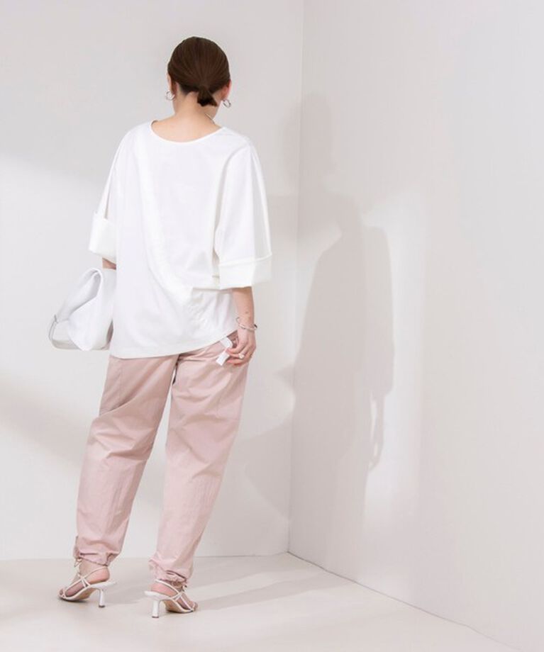 Rie Miller「アシンメトリーシャーリング2WAYボリュームスリーブカットソー」|Tシャツ・カットソー|