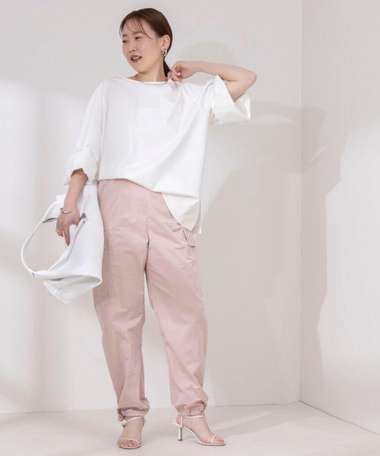 Rie Miller「アシンメトリーシャーリング2WAYボリュームスリーブカットソー」|Tシャツ・カットソー|