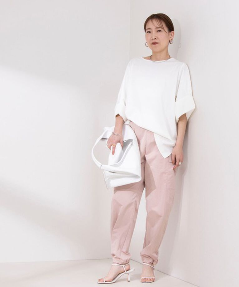 Rie Miller「アシンメトリーシャーリング2WAYボリュームスリーブカットソー」|Tシャツ・カットソー|