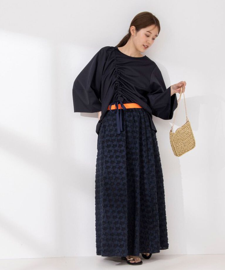 Rie Miller「アシンメトリーシャーリング2WAYボリュームスリーブカットソー」|Tシャツ・カットソー|