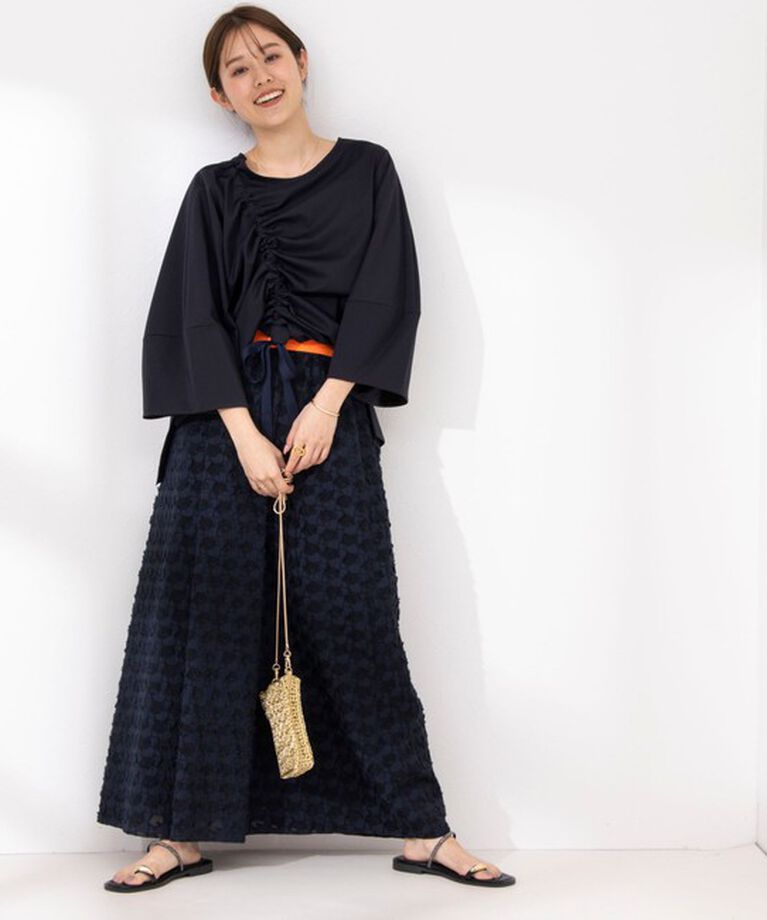 Rie Miller「アシンメトリーシャーリング2WAYボリュームスリーブカットソー」|Tシャツ・カットソー|