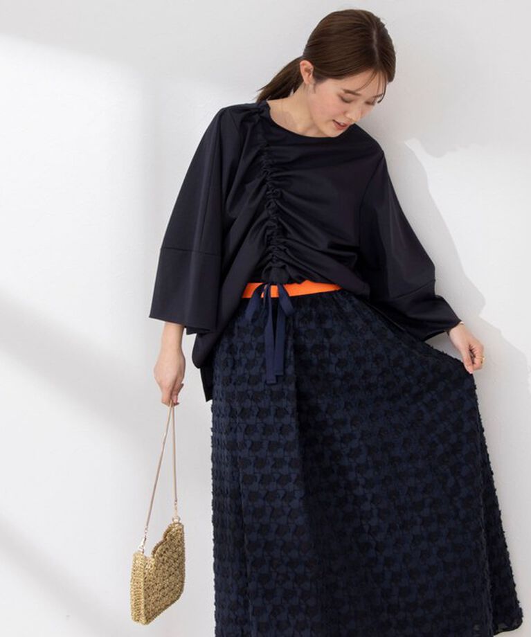 Rie Miller「アシンメトリーシャーリング2WAYボリュームスリーブカットソー」|Tシャツ・カットソー|