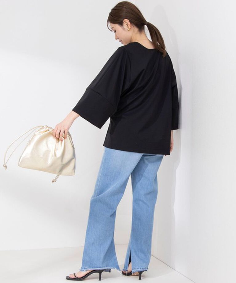 Rie Miller「アシンメトリーシャーリング2WAYボリュームスリーブカットソー」|Tシャツ・カットソー|