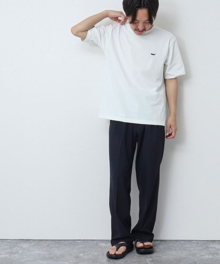 NOLLEY'S goodman「《吸水速乾・UVカット》クジラ刺しゅう クルーネックTシャツ」|Tシャツ・カットソー|