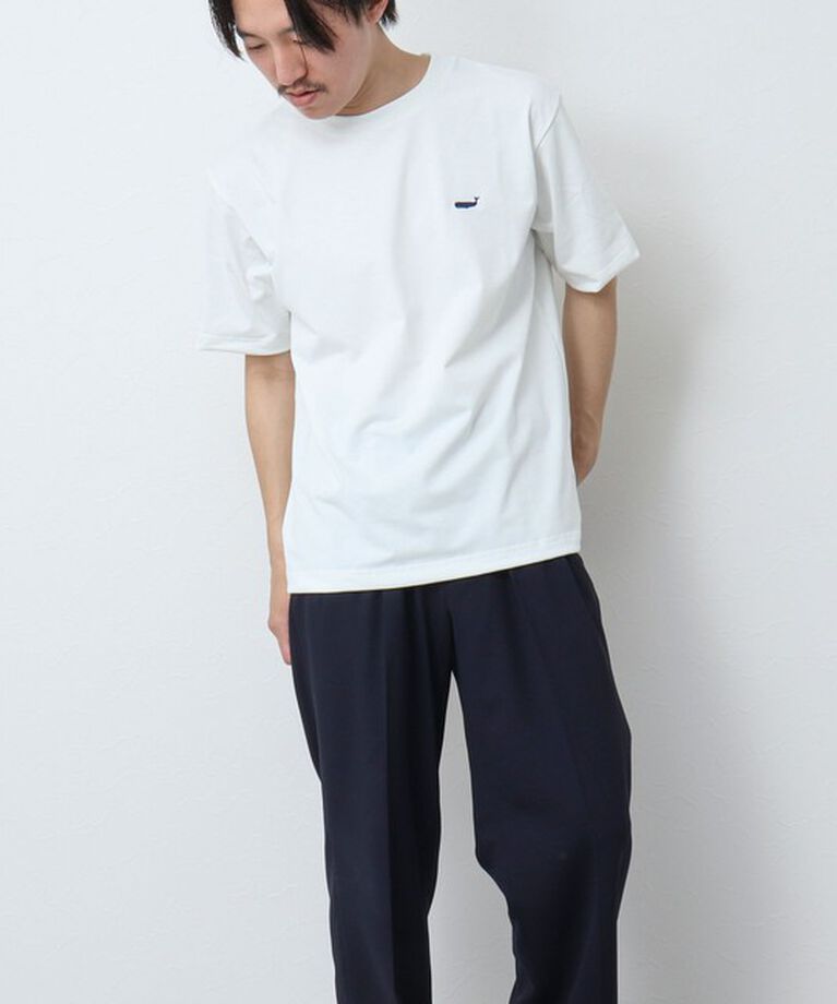 NOLLEY'S goodman「《吸水速乾・UVカット》クジラ刺しゅう クルーネックTシャツ」|Tシャツ・カットソー|