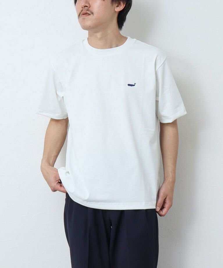 NOLLEY'S goodman「《吸水速乾・UVカット》クジラ刺しゅう クルーネックTシャツ」|Tシャツ・カットソー|