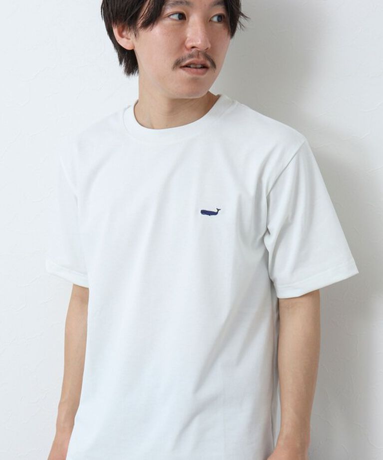 NOLLEY'S goodman「《吸水速乾・UVカット》クジラ刺しゅう クルーネックTシャツ」|Tシャツ・カットソー|