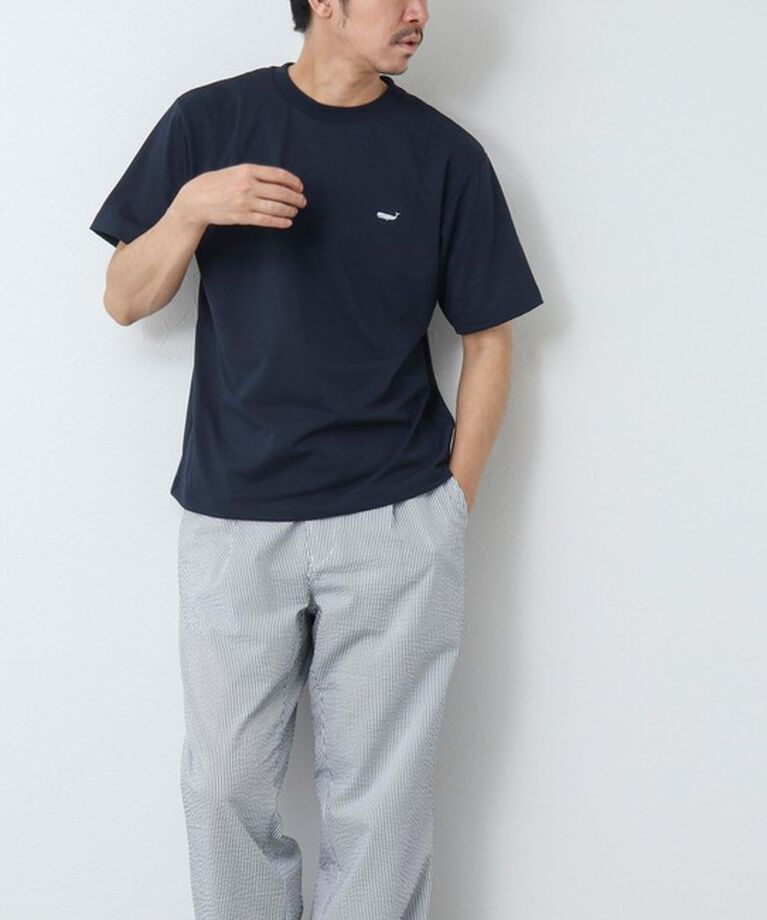 NOLLEY'S goodman「《吸水速乾・UVカット》クジラ刺しゅう クルーネックTシャツ」|Tシャツ・カットソー|