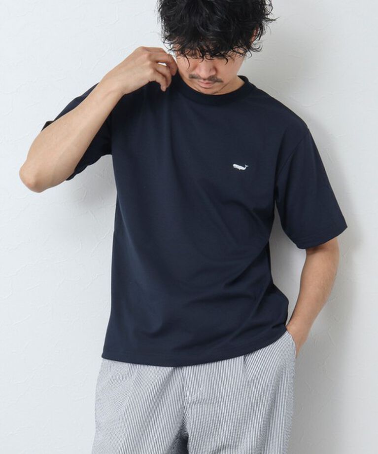 NOLLEY'S goodman「《吸水速乾・UVカット》クジラ刺しゅう クルーネックTシャツ」|Tシャツ・カットソー|