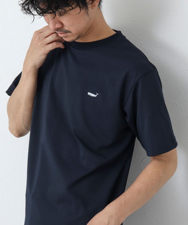 NOLLEY'S goodman「《吸水速乾・UVカット》クジラ刺しゅう クルーネックTシャツ」|Tシャツ・カットソー|