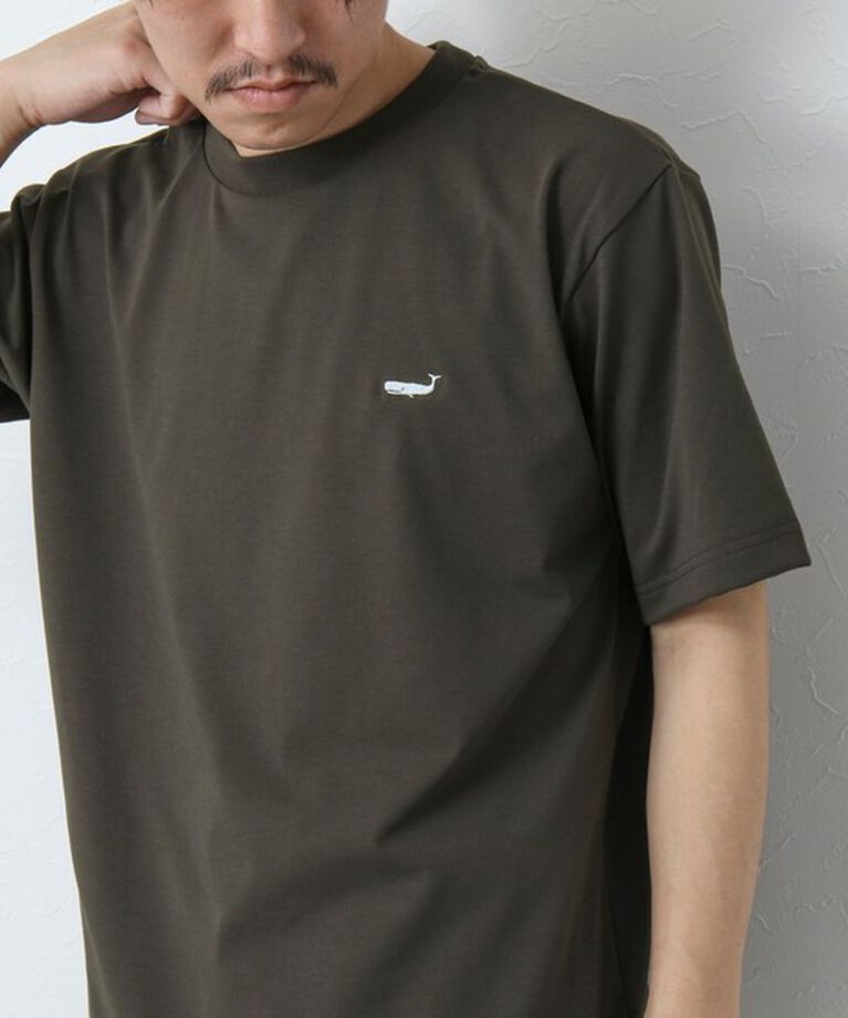 NOLLEY'S goodman「《吸水速乾・UVカット》クジラ刺しゅう クルーネックTシャツ」|Tシャツ・カットソー|チャコールグレー