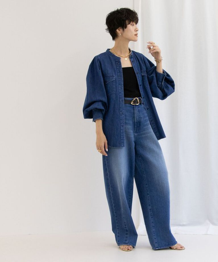 Rie Miller「【RM denim】ハイウエストバギーデニム」|デニム|
