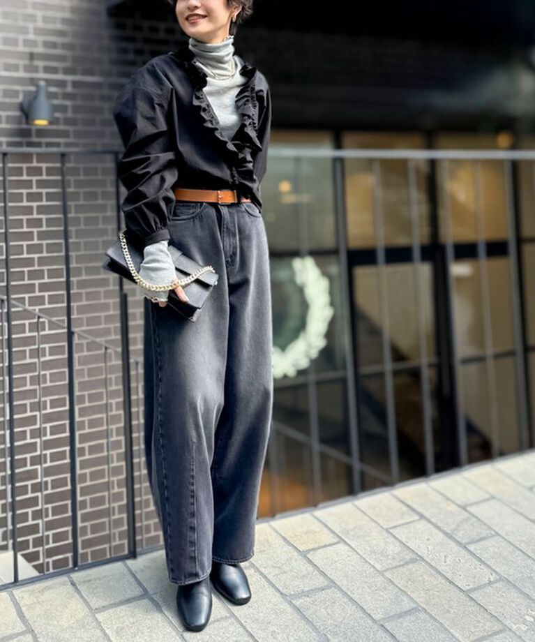Rie Miller「【RM denim】ハイウエストバギーデニム」|デニム|