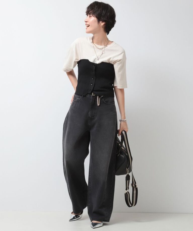 Rie Miller「【RM denim】ハイウエストバギーデニム」|デニム|