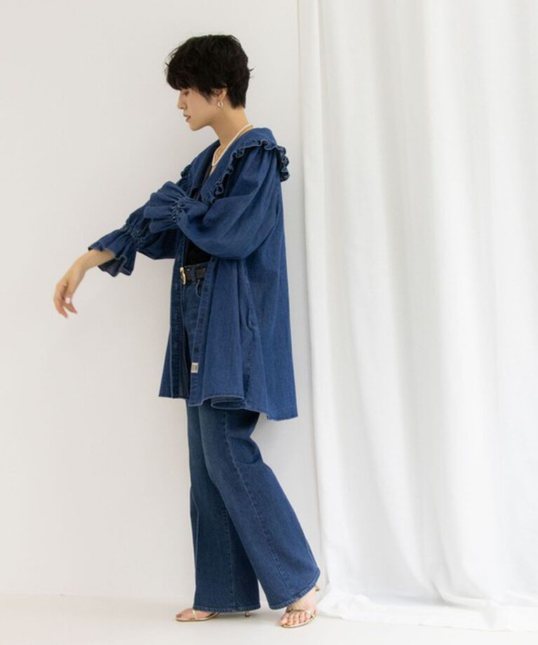 Rie Miller「【RM denim】センタープレスハイウエストデニム」|デニム|