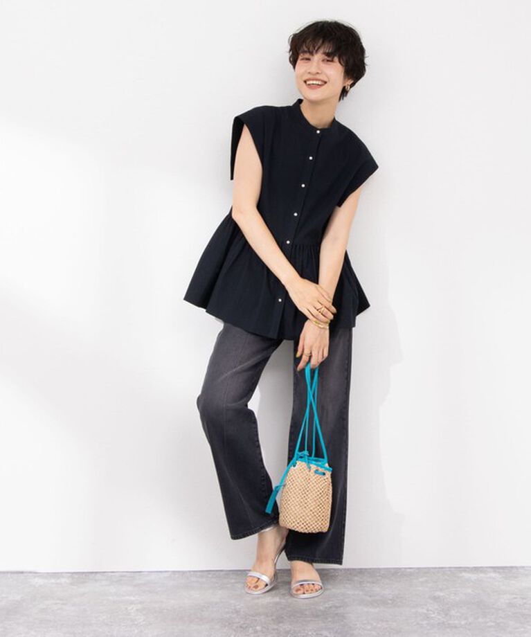 Rie Miller「【RM denim】センタープレスハイウエストデニム」|デニム|