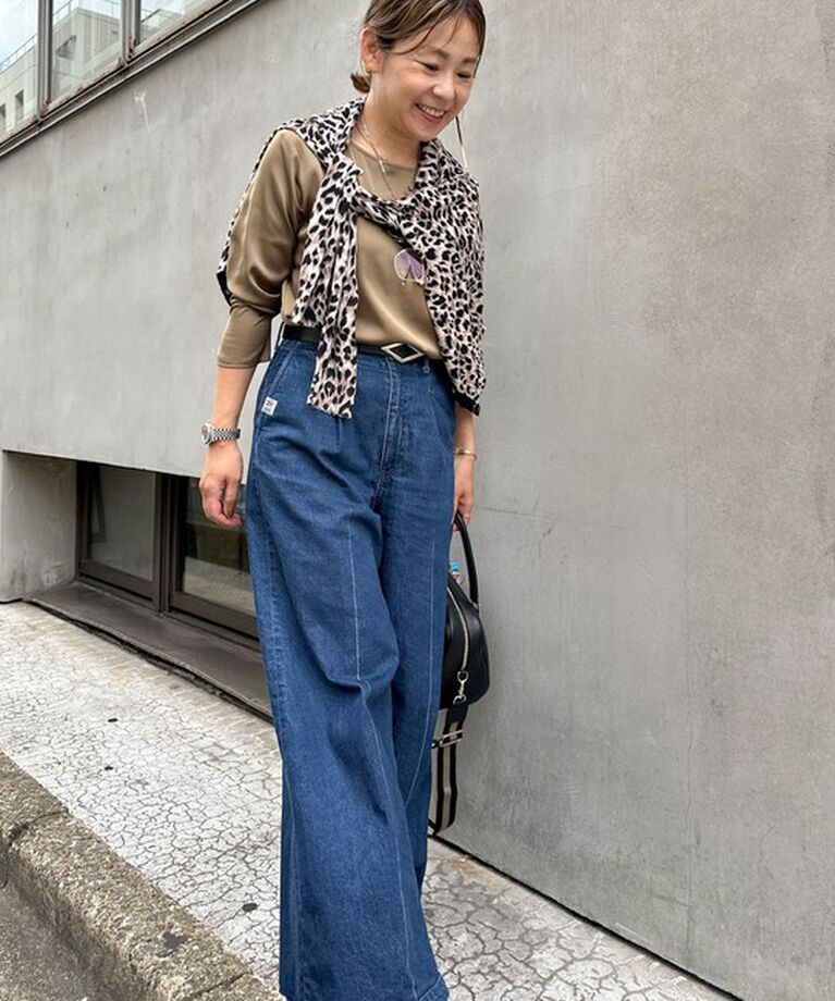 Rie Miller「【RM denim】ワイドスラックスデニム」|デニム|