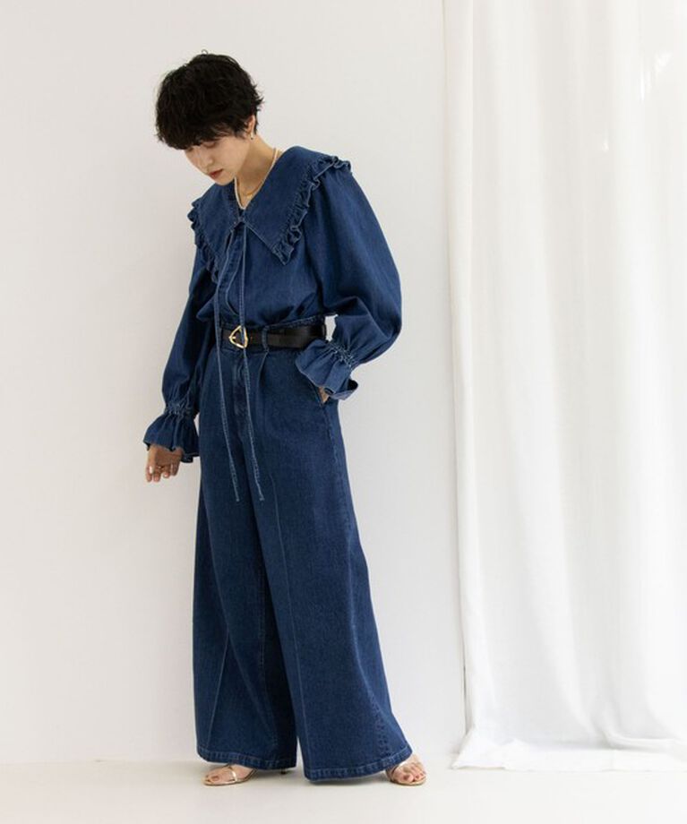 Rie Miller「【RM denim】ワイドスラックスデニム」|デニム|