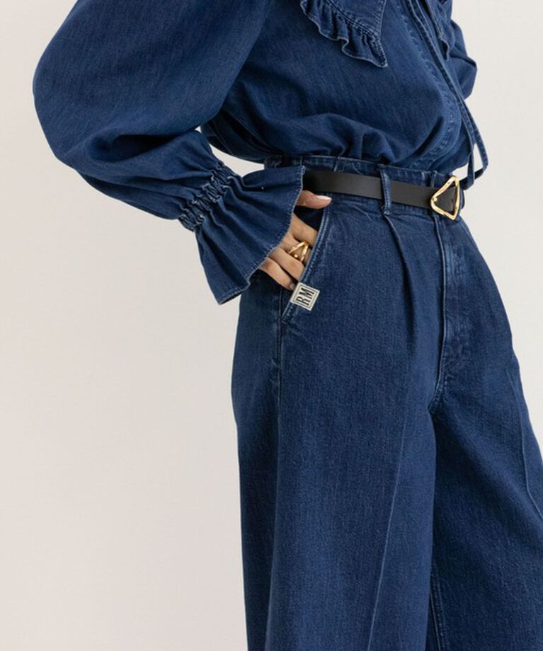 Rie Miller「【RM denim】ワイドスラックスデニム」|デニム|