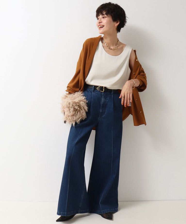 Rie Miller「【RM denim】ワイドスラックスデニム」|デニム|
