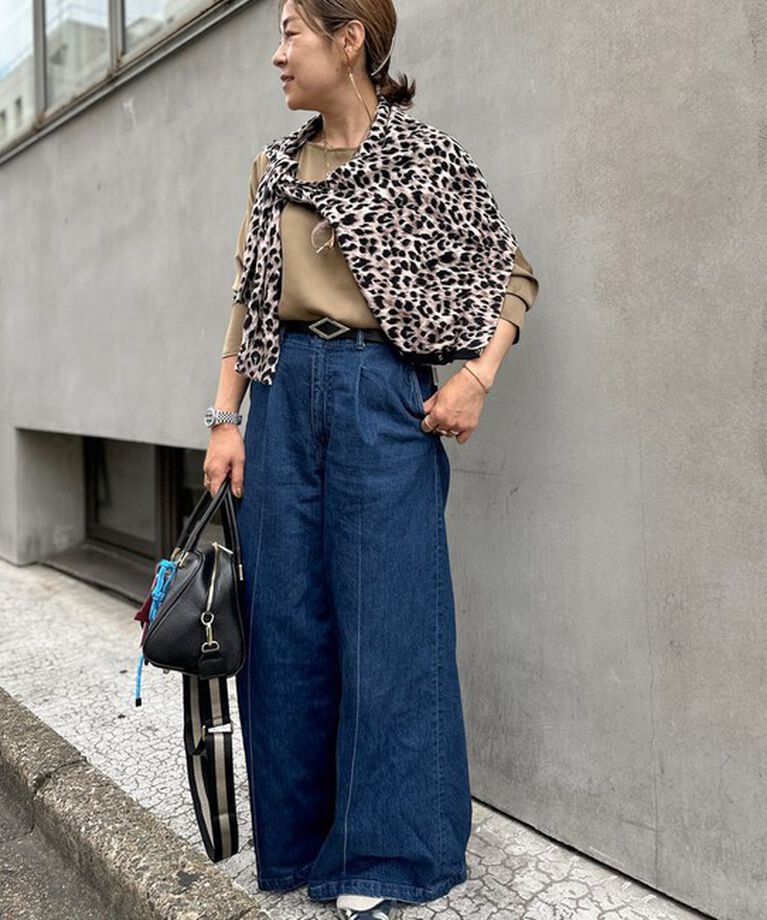 Rie Miller「【RM denim】ワイドスラックスデニム」|デニム|