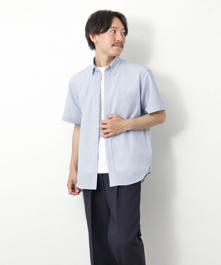 NOLLEY'S goodman「DotAirサッカー 撥水BD半袖シャツ」|シャツ・ブラウス|