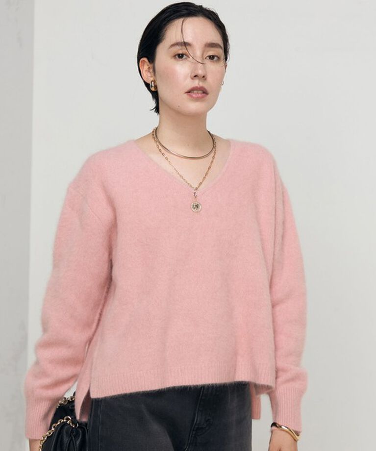 NOLLEY'S「ヘアリーVネックプルオーバーニット」|ニット・セーター|