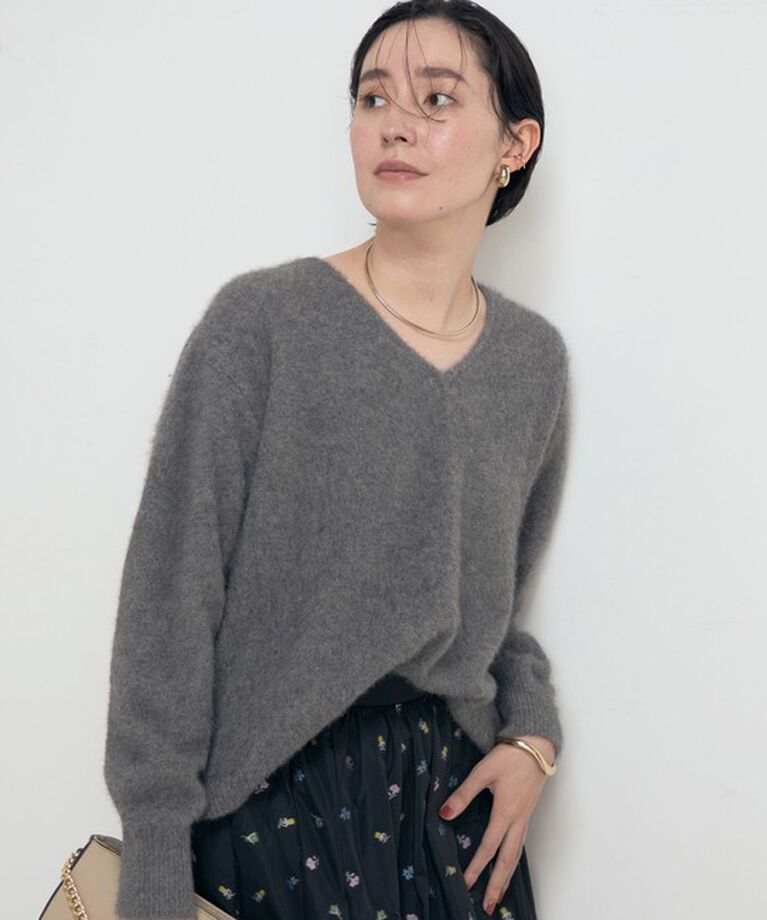 NOLLEY'S「ヘアリーVネックプルオーバーニット」|ニット・セーター|