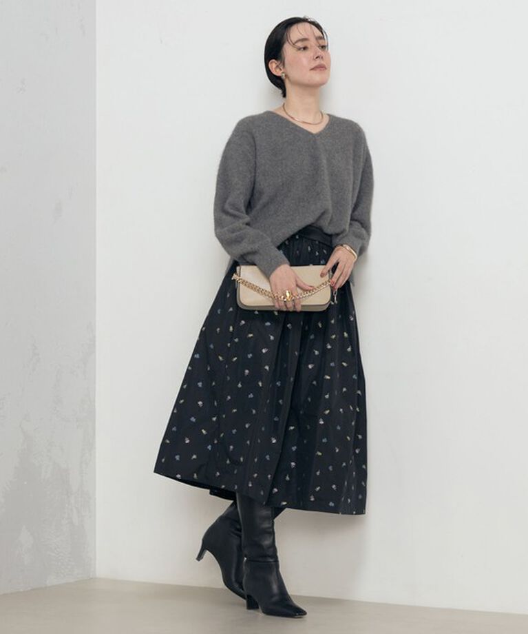 NOLLEY'S「ヘアリーVネックプルオーバーニット」|ニット・セーター|