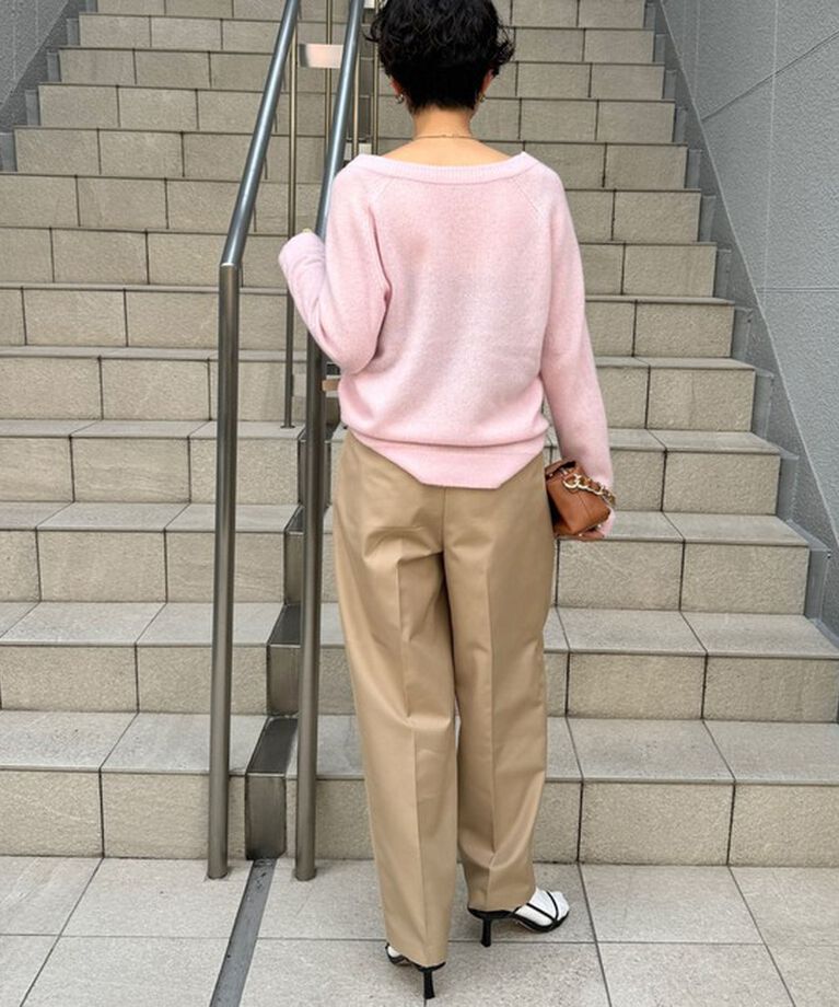 NOLLEY'S sophi「＜飯豊まりえさん着用＞ウォッシャブルツイルワイドテーパードパンツ」|チノ|