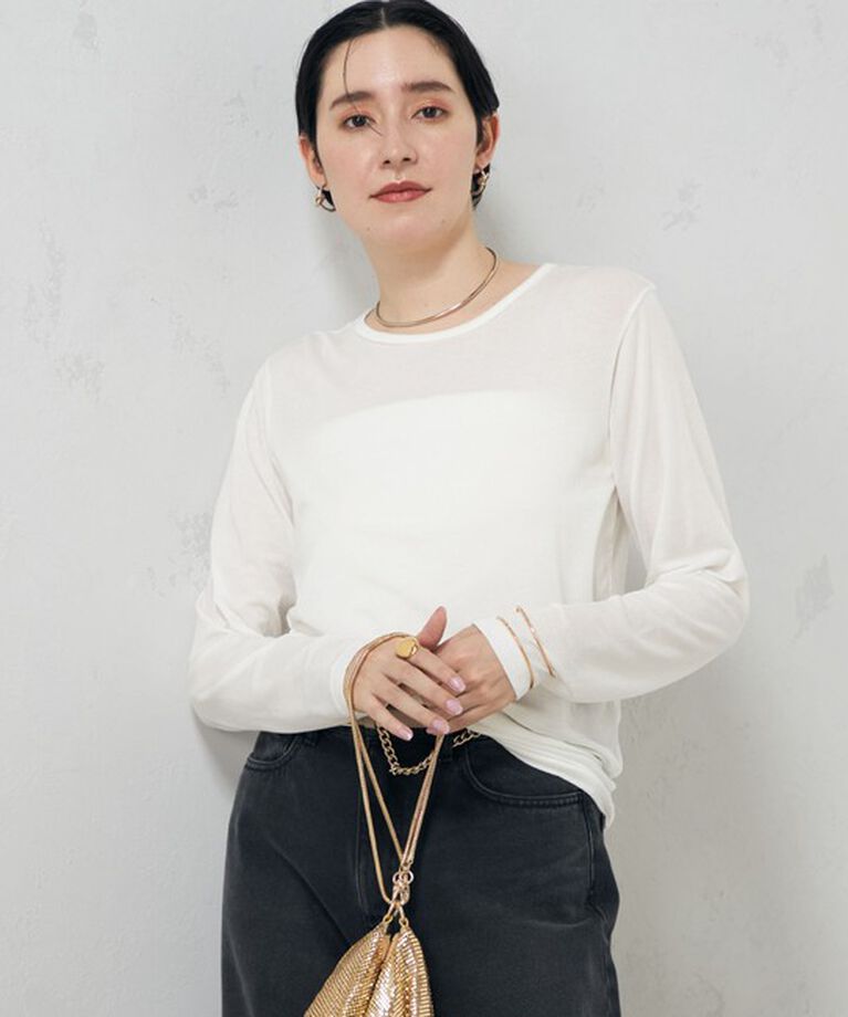 Rie Miller「シアーストレッチロンT」|Tシャツ・カットソー|