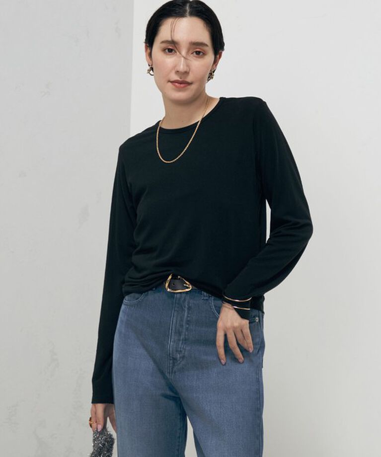 Rie Miller「シアーストレッチロンT」|Tシャツ・カットソー|