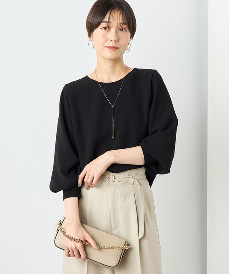 NOLLEY'S sophi「ジョーゼットボリュームスリーブブラウス」|シャツ・ブラウス|ブラック
