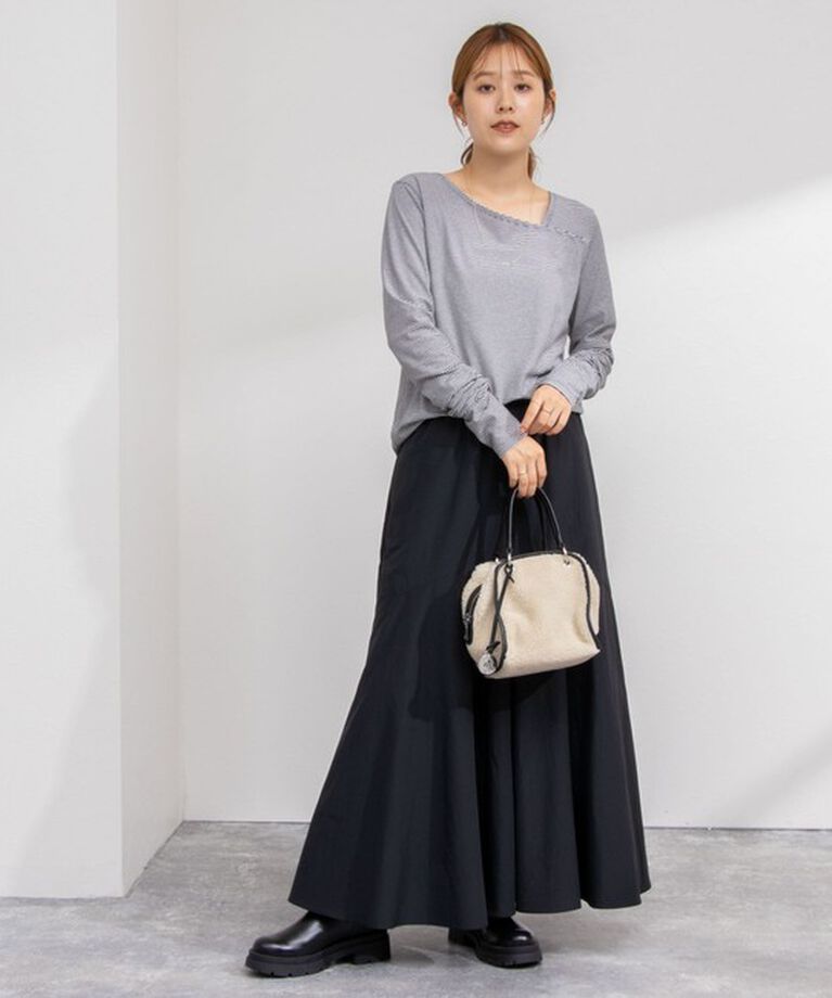 NOLLEY'S「ハイツイストコットンアシメ2WAYプルオーバーカットソー」|Tシャツ・カットソー|