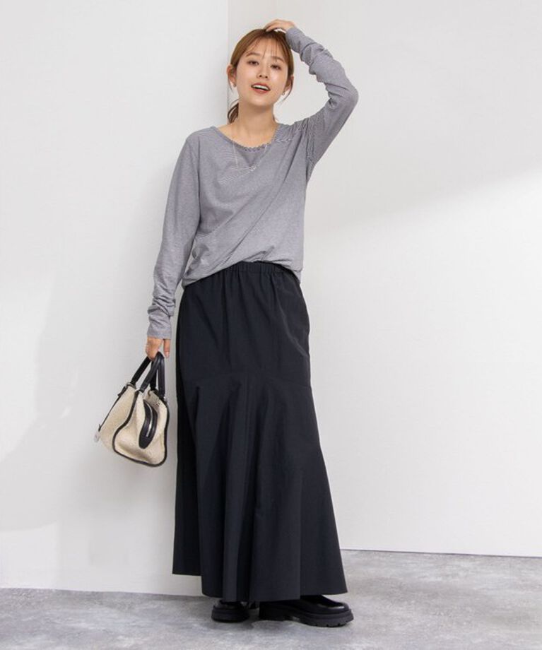 NOLLEY'S「ハイツイストコットンアシメ2WAYプルオーバーカットソー」|Tシャツ・カットソー|