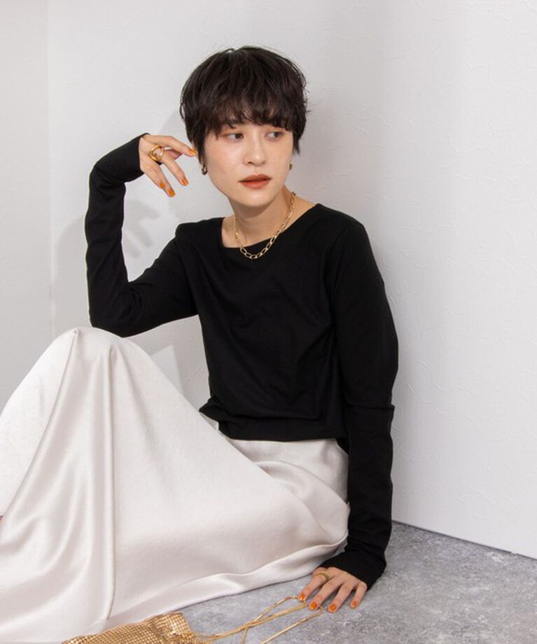NOLLEY'S「ハイツイストコットンアシメ2WAYプルオーバーカットソー」|Tシャツ・カットソー|