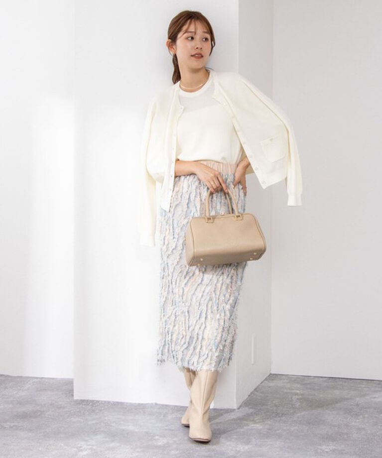 NOLLEY'S「《手洗い可能》ESPOIR 16G片畦クルーネックカーディガン」|カーディガン|