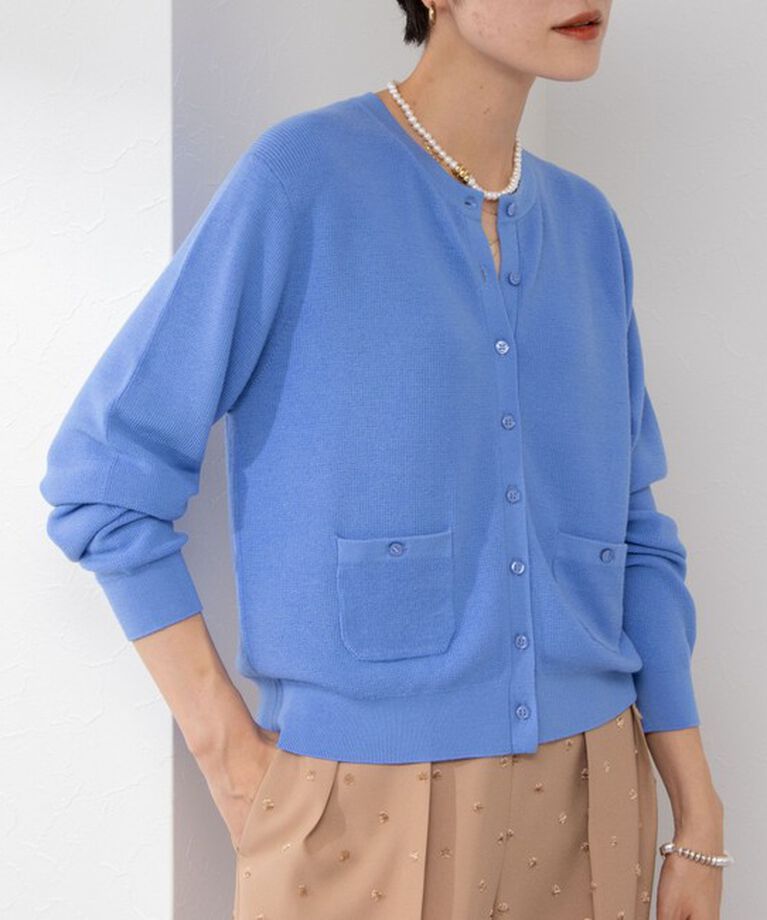 NOLLEY'S「《手洗い可能》ESPOIR 16G片畦クルーネックカーディガン」|カーディガン|