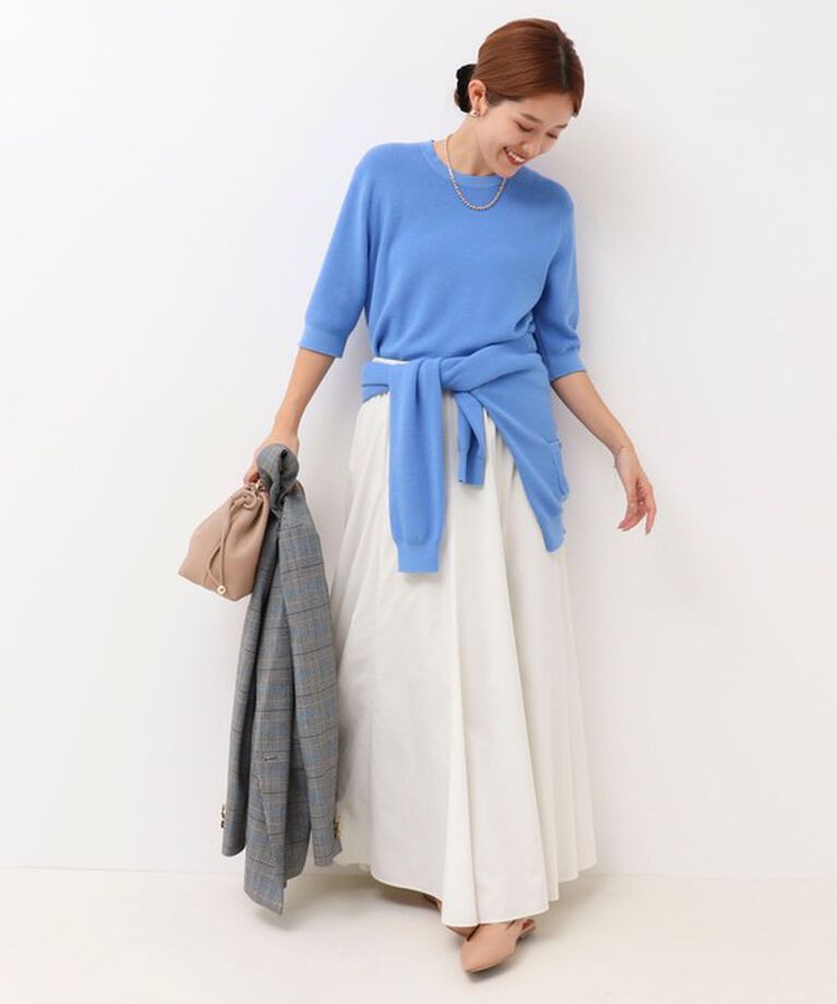 NOLLEY'S「《手洗い可能》ESPOIR 16G片畦クルーネックカーディガン」|カーディガン|