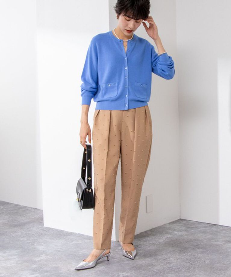 NOLLEY'S「《手洗い可能》ESPOIR 16G片畦クルーネックカーディガン」|カーディガン|