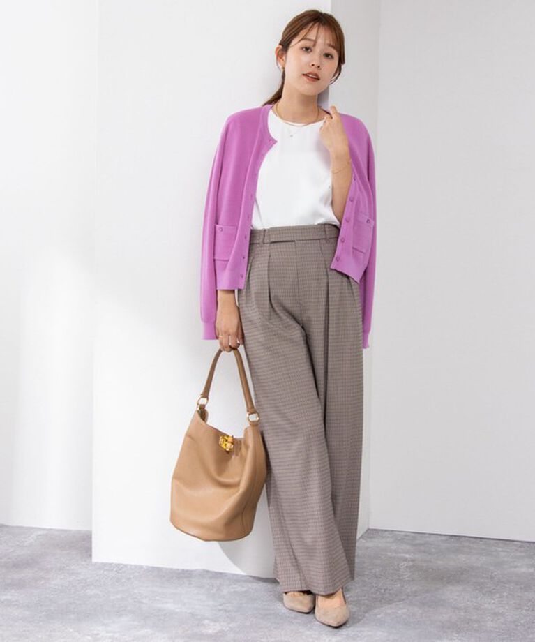 NOLLEY'S「《手洗い可能》ESPOIR 16G片畦クルーネックカーディガン」|カーディガン|