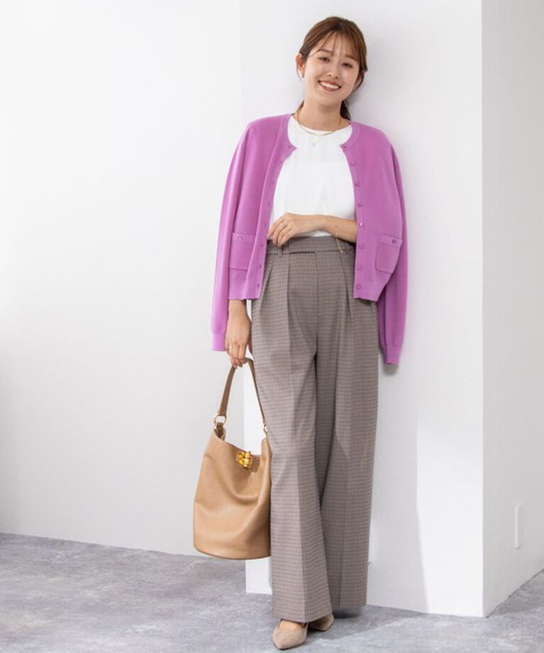 NOLLEY'S「《手洗い可能》ESPOIR 16G片畦クルーネックカーディガン」|カーディガン|