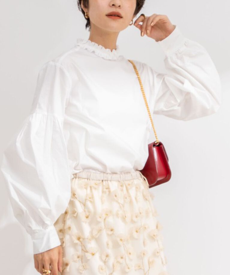 NOLLEY'S「【MARILYN MOON/マリリーンムーン】tuck frill sleeve blouse」|シャツ・ブラウス|