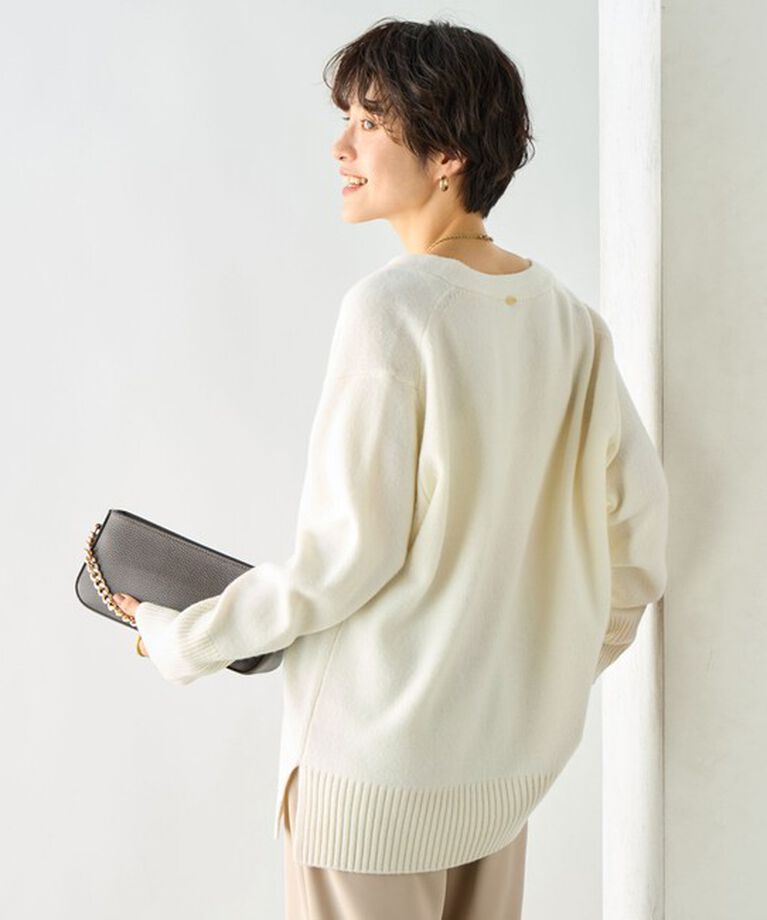 NOLLEY'S「カシミヤ混MUSICゆったりVネックカーディガン 24AW」|カーディガン|