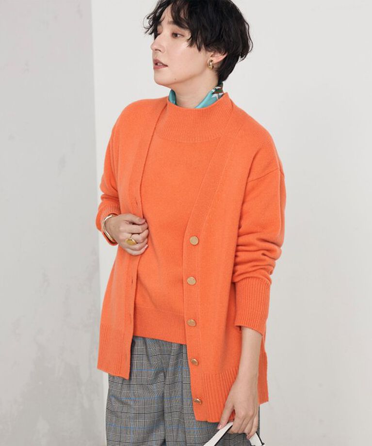 NOLLEY'S「カシミヤ混MUSICゆったりVネックカーディガン 24AW」|カーディガン|