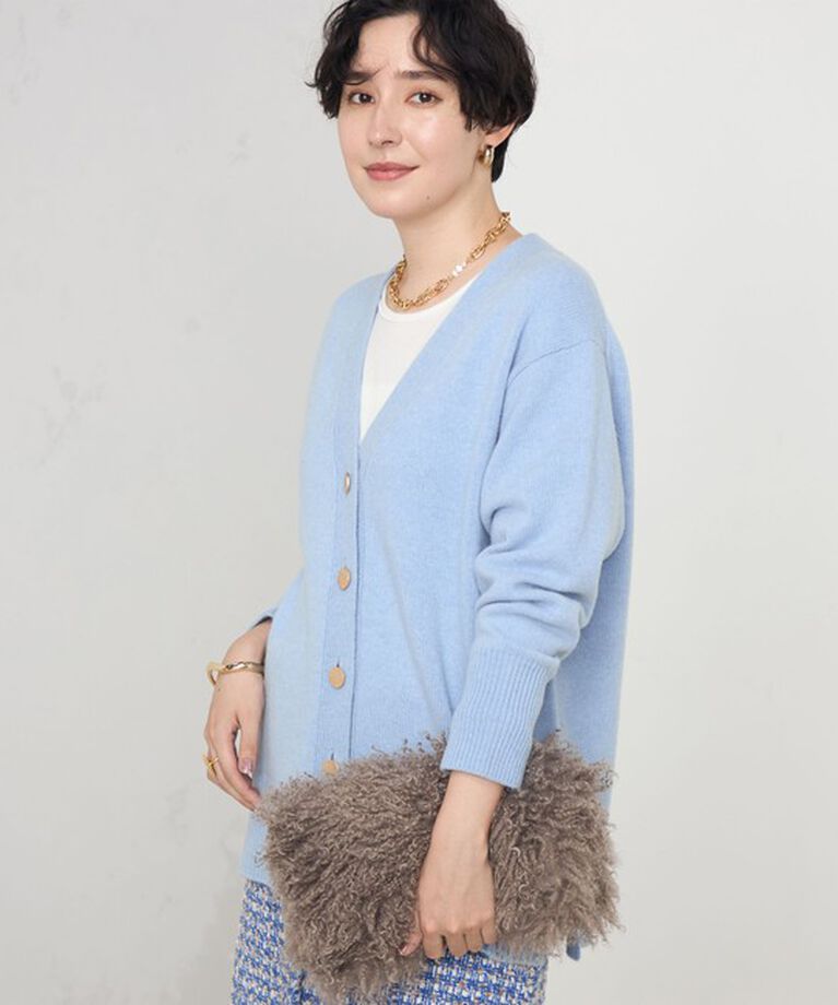 NOLLEY'S「カシミヤ混MUSICゆったりVネックカーディガン 24AW」|カーディガン|