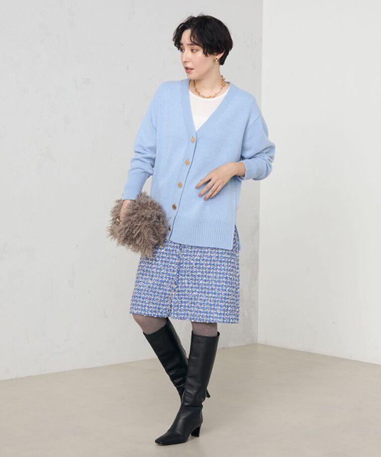 NOLLEY'S「カシミヤ混MUSICゆったりVネックカーディガン 24AW」|カーディガン|