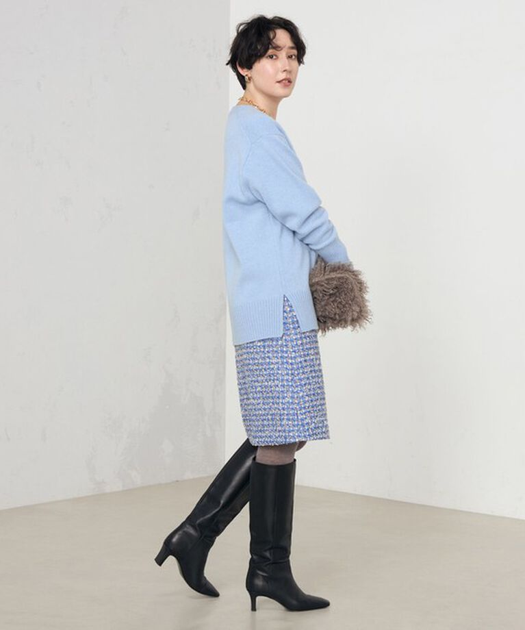 NOLLEY'S「カシミヤ混MUSICゆったりVネックカーディガン 24AW」|カーディガン|