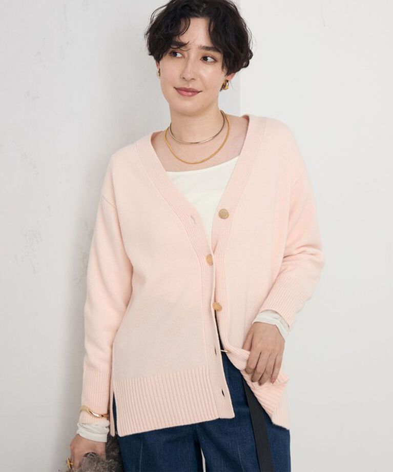 NOLLEY'S「カシミヤ混MUSICゆったりVネックカーディガン 24AW」|カーディガン|