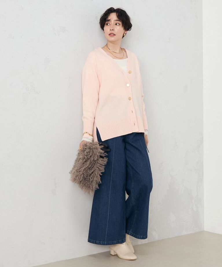 NOLLEY'S「カシミヤ混MUSICゆったりVネックカーディガン 24AW」|カーディガン|